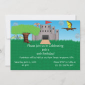 Castle Dragon Themed Birthday 招待状 (正面)