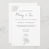 Castle Elegant Minimalistic Sage Green Bucket 招待状 (正面/裏面)