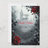 Castle Floral Gothic Sweet 16 招待状 (正面)