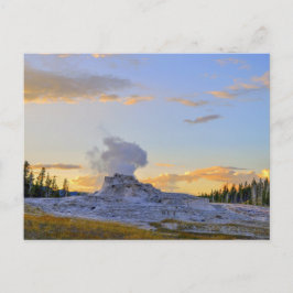 Castle Geyser at Sunset, Yellowstone National Park ポストカード