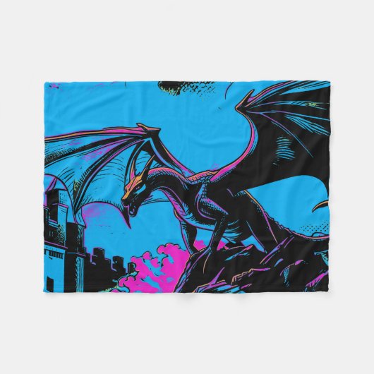 Castle Guardian - Dragon フリースブランケット (正面(横))