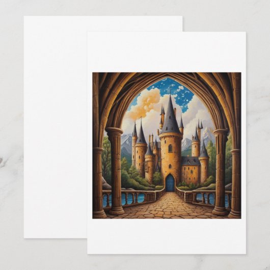 castle illustration 招待状 (正面/裏面)