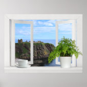 Castle in Scotland -- Open Window View of Coast ポスター (正面)