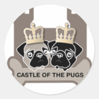 castle of the pugs sticker doorzichtig ラウンドシール