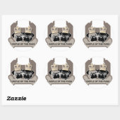 castle of the pugs sticker doorzichtig ラウンドシール (シート)