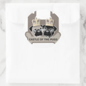 castle of the pugs sticker doorzichtig ラウンドシール (バッグ)