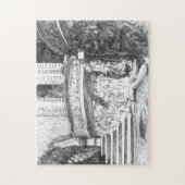 Castle pencilart  Monochrome Black & White ジグソーパズル (縦)