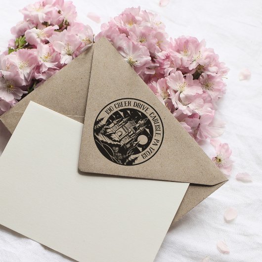 Castle Return Addres Stamp For Fairytail Wedding ラバースタンプ