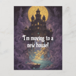 Castle Under a Yellow Moon New Address ポストカード