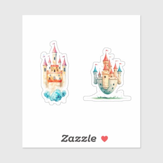 castle watercolor シール (シート)
