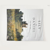 Castle Wildflowers Wedding Photo Backdrop タペストリー (正面(横))