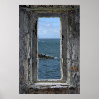 Castle Window with an Ocean View ポスター