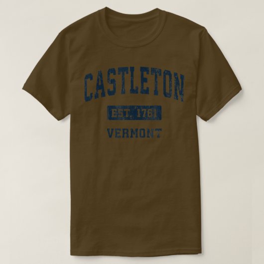 Castleton Vermont VTヴィンテージスポーツ設立Na Tシャツ (デザイン正面)