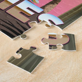 Castries Saint Luciaエキゾチック熱帯旅行ポスター ジグソーパズル (側面)