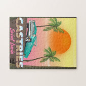 Castries Saint Luciaエキゾチック熱帯旅行ポスター ジグソーパズル (横)