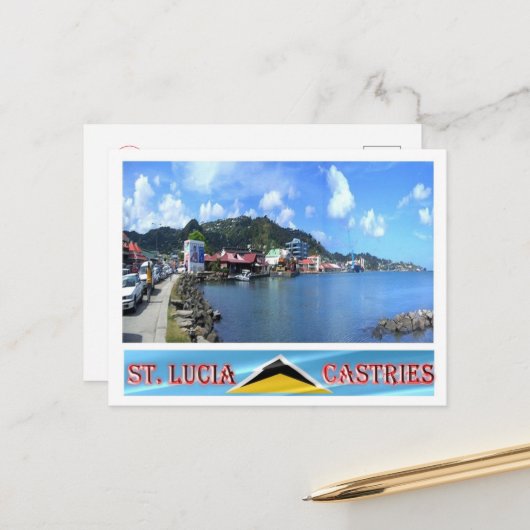 Castries - Saint Lucia - Panorama - ポストカード (正面/裏面インサイチュ)