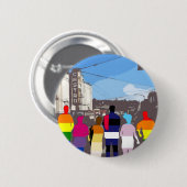 Castro #2のGLBTのプライドの人々 缶バッジ (正面&裏面)