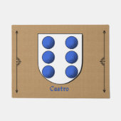 Castro Historical Shield on Burlap Pattern ドアマット (正面)