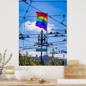 Castro Street Rainbow Flag San Francisco – LGBTQ+ ポスター (キッチン)