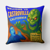 CASTROVILLE, CALIFORNIA 20X20 INCH THROW PILLOW.  クッション (裏面)