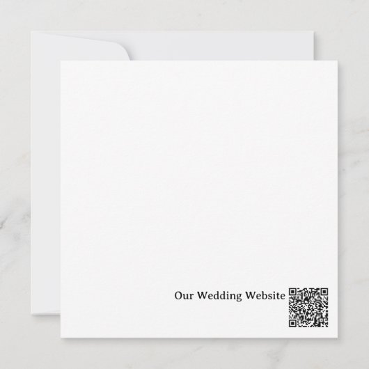 Casual Blue Photo QR Code Wedding Invitation 招待状 (裏面)