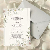 Casual Cream Spring Floral Wedding Invitations 招待状