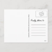 Casual Merry And Married Script Couple Photo シーズンポストカード (裏面)