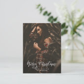 Casual Merry Christmas Script Photo ポストカード (スタンド正面)