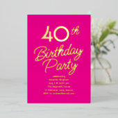 Casual Milestone Birthday Party Foil Invitation 箔招待状 (立ち正面)