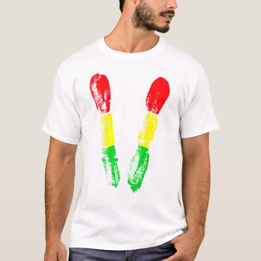Casual Reggae Drum Sticks Reggaeton Jamaica Music Tシャツ (正面)