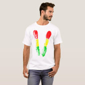 Casual Reggae Drum Sticks Reggaeton Jamaica Music Tシャツ (正面フル)