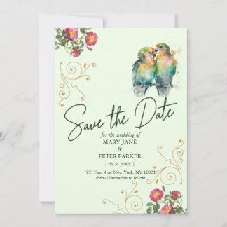 Casual script typography wedding save the date 招待状