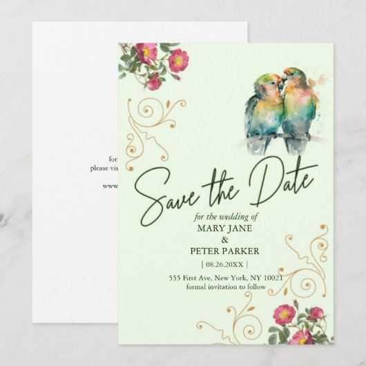 Casual script typography wedding save the date 招待状 (正面/裏面)