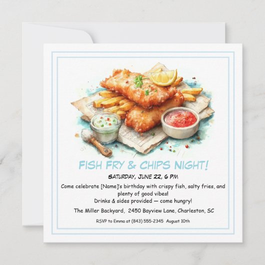 Casual Seafood - Fish Fry & Chips Birthday  シーズンカード (正面)