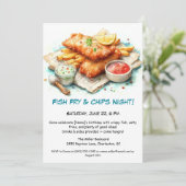 Casual Seafood - Fish Fry & Chips Birthday  招待状 (スタンド正面)