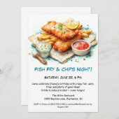 Casual Seafood - Fish Fry & Chips Birthday  招待状 (正面/裏面)