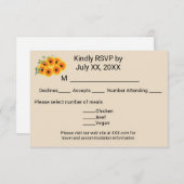 Casual Sunflower 出欠カード (正面/裏面)