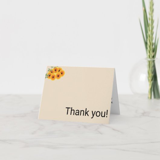 Casual Sunflower Thank you Card サンキューカード (正面)