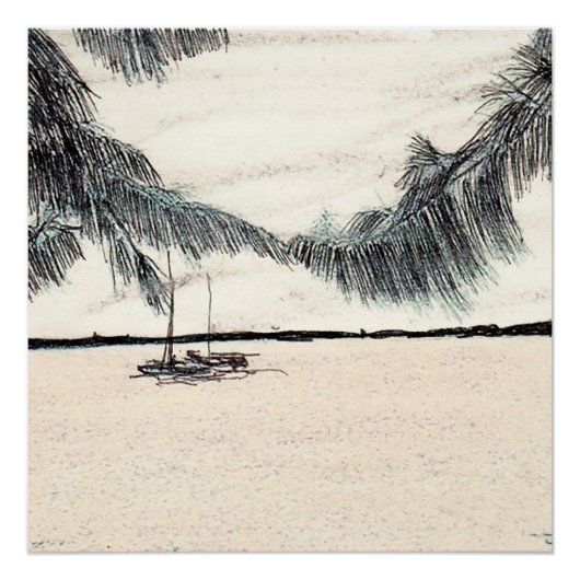 Casuarina Trees, Long Island Bahamas ポスター (正面)