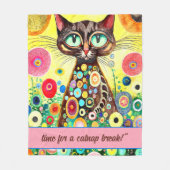 CATおもしろいミーム「仮眠の時間!」 フリースブランケット (正面)