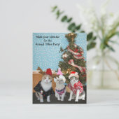 Catおもしろい共同作業者/オフィスパーティー インビテーションポストカード (スタンド正面)