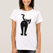 CATおもしろい黒と白のTシャツ Tシャツ (正面)