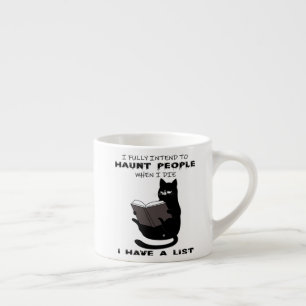 CATおもしろい、黒猫おもしろいことわざ、猫読の本 エスプレッソカップ