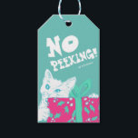 catおもしろい christmasラベル – 編集可能文字 ギフトタグ<br><div class="desc">猫のおもしろいクリスマスラベル – クリスマスまでピークなし！または独自の文字を追加</div>