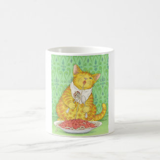CATおよびスパゲッティ コーヒーマグカップ