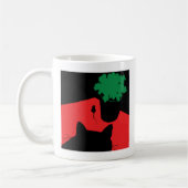 CATおよびマウスのゲーム コーヒーマグカップ (左)