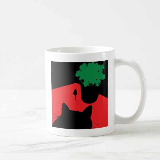 CATおよびマウスのゲーム コーヒーマグカップ (右)