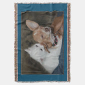 「CATおよび犬」のタペストリー毛布 スローブランケット (正面縦)