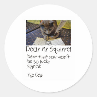 CATがリスにメモを送る ラウンドシール