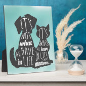 CatとDog Friendsの友最高の人のキャプション フォトプラーク (側面)